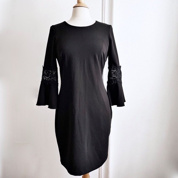 Tommy Hilfiger Womens Sheath Black Dress Size 8 Medium Office/Career/Work - Picture 1 of 5